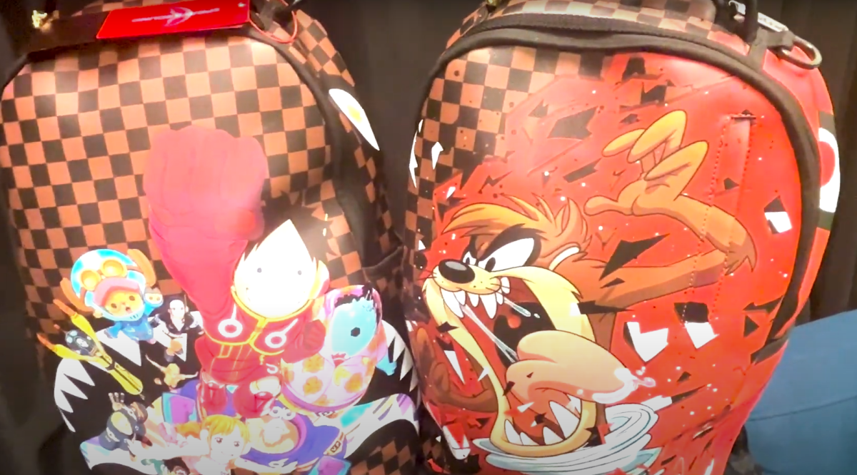 The Sprayground bags feature a luggage tag that is highly prized by tag thieves.