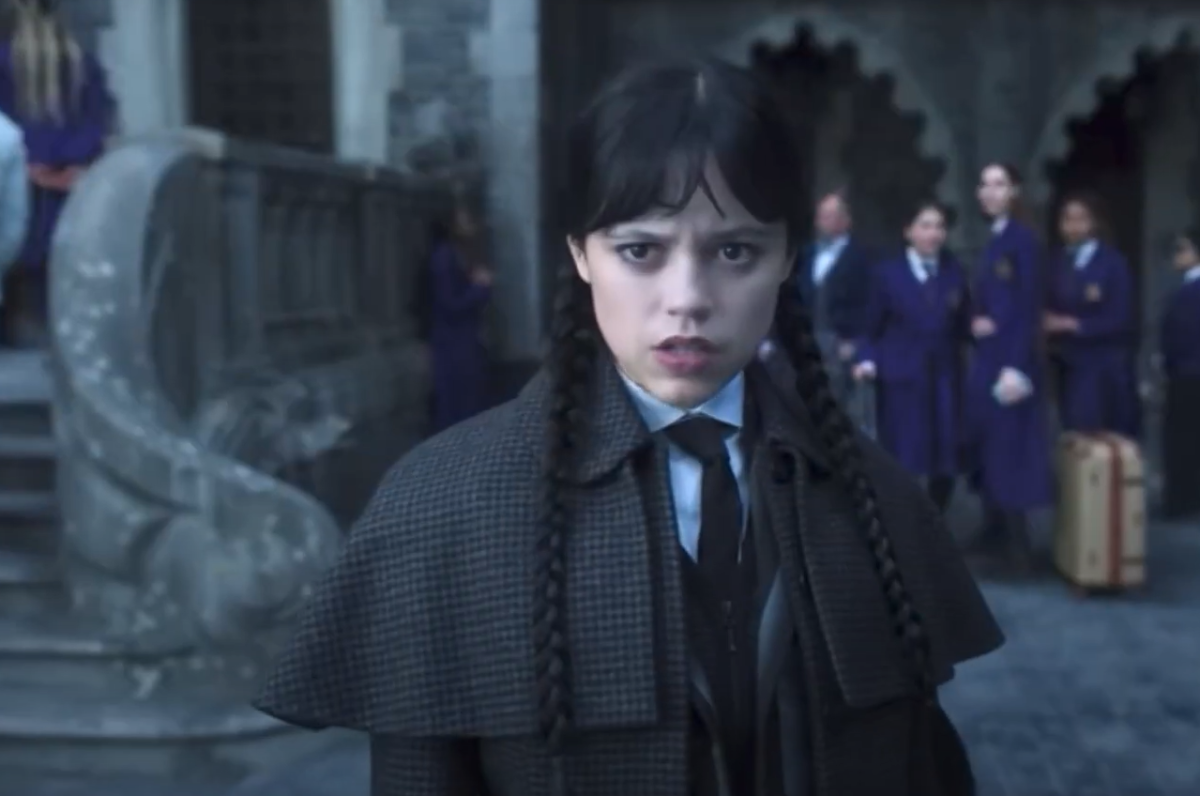 Wednesday (Jenna Ortega) has a new set of problems when she arrives at Nevermore Academy.