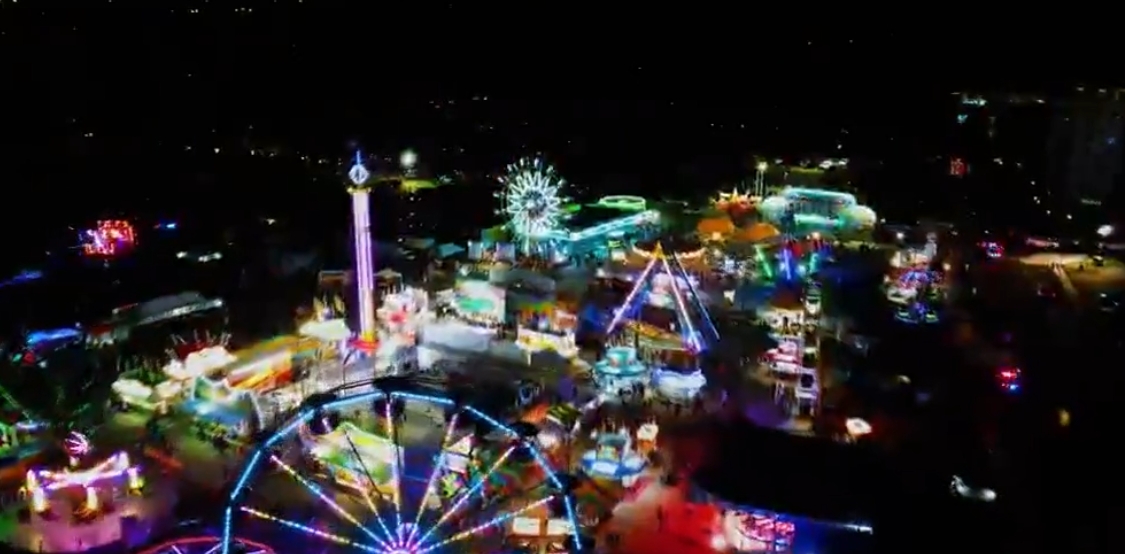 Drone shot of St. Raphael Catholic School Fall Festival. Image via website and Arnold Amusements.