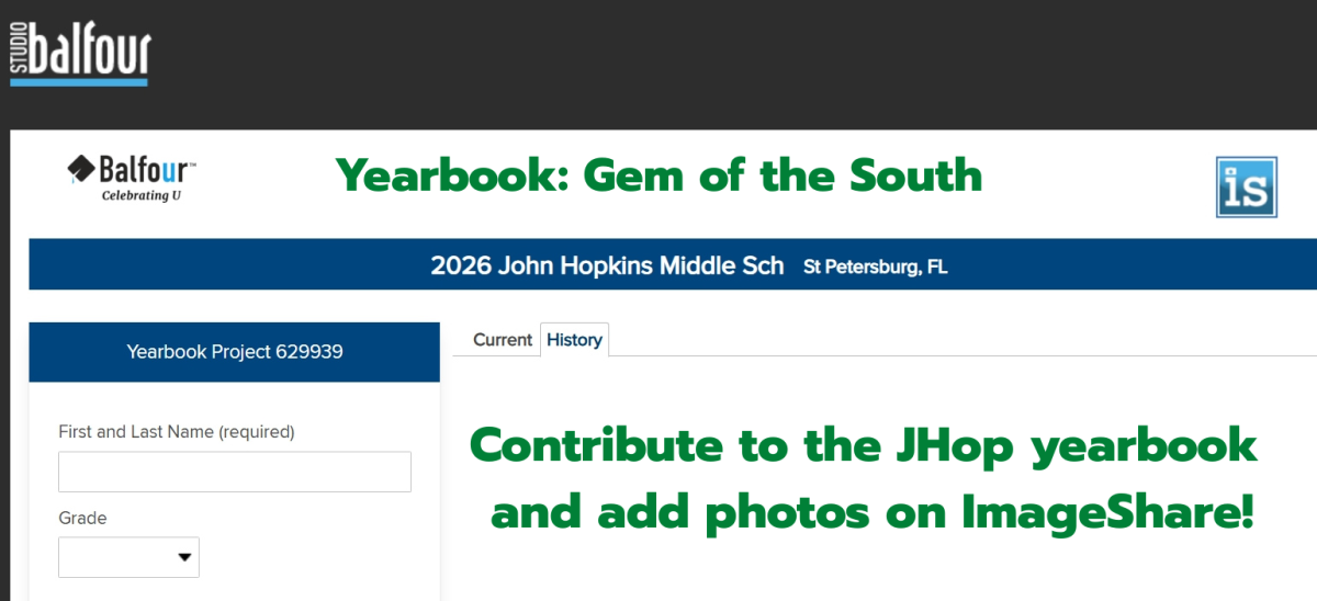Screenshot from the Balfour ImageShare desktop platform. Upload your JHop images for the yearbook.