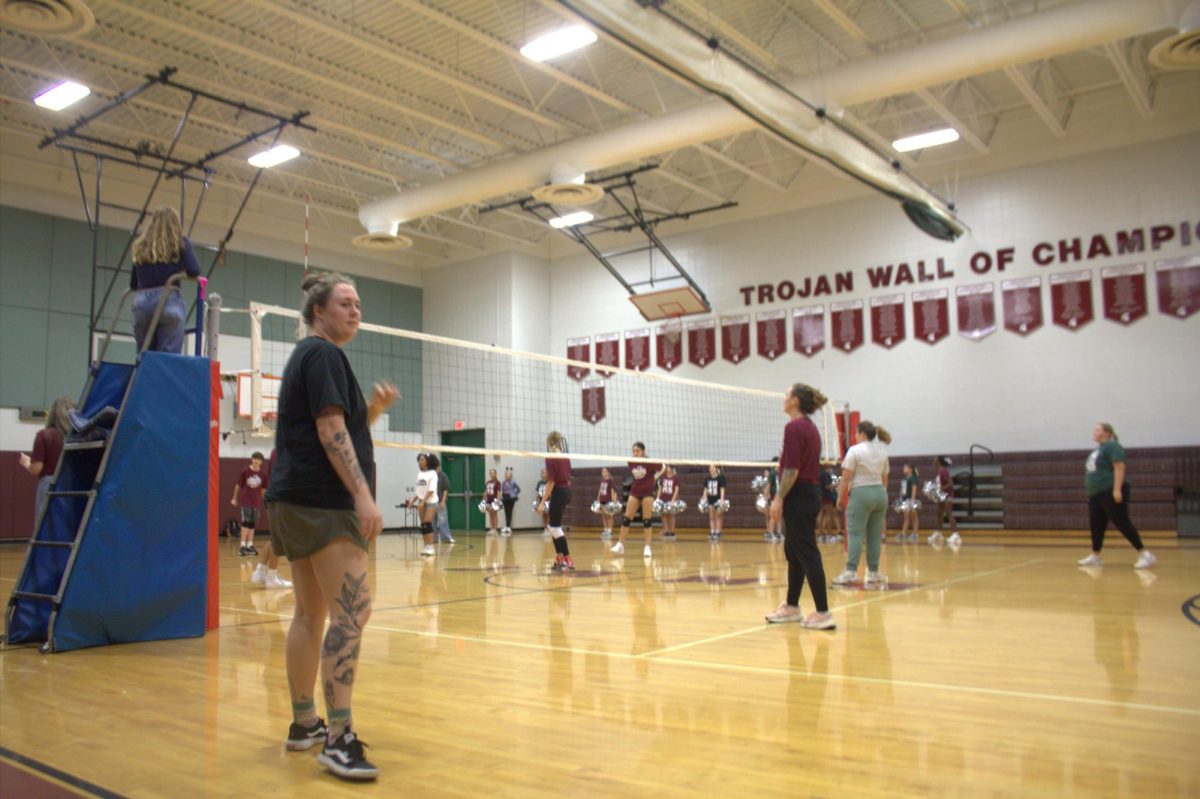 Ms. Caldwell coached the winning teachers' team.