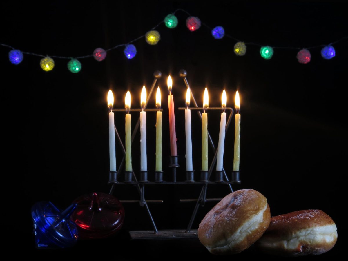 A menorah is on display for the Hanukkah holiday celebration. Image via wikipedia.com