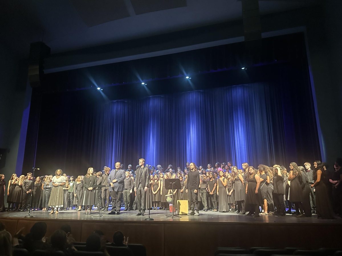JHop chorus joins Thurgood Marshall and Gibbs choruses on stage.