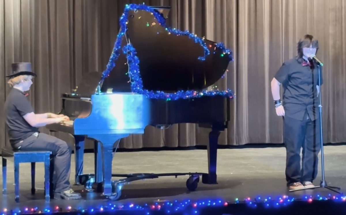 Teagan Steindle and Spencer Anderson perform at the Frosted Keys holiday concert.
