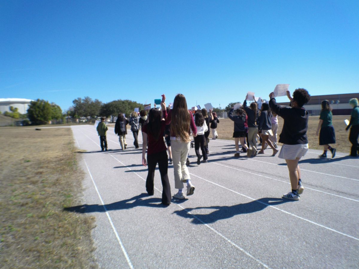Trojan students organized a walkout during the A lunch period to protest federal immigration enforcement tactics on Feb. 9.