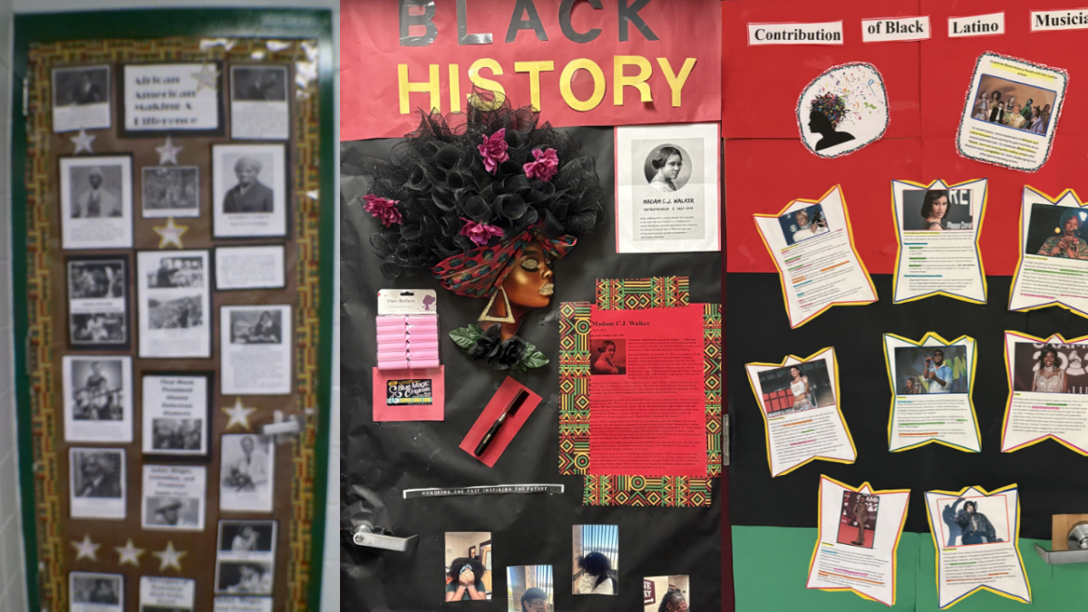 The top three entrants in the Doors to History contest. (L-R) Dr. Jackson's second-place entry, Ms. Flounory' first-place entry, and Dr. Rissler's second-place entry.