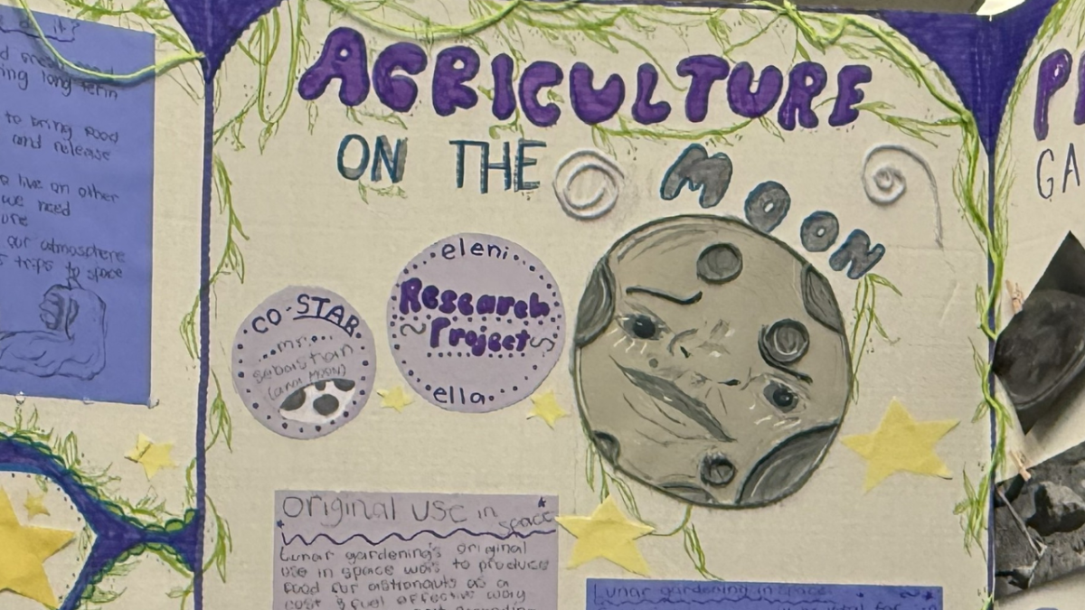 Trojans Ella Keith and Eleni Hamilton's project highlighted how crops could one day be grown on the lunar surface.